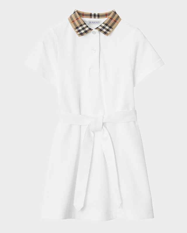 Girl's Astrid Check Polo Shirtdress, Size 3-1